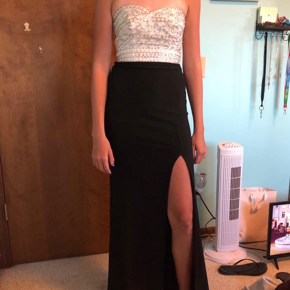 Black and white prom dress